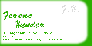 ferenc wunder business card